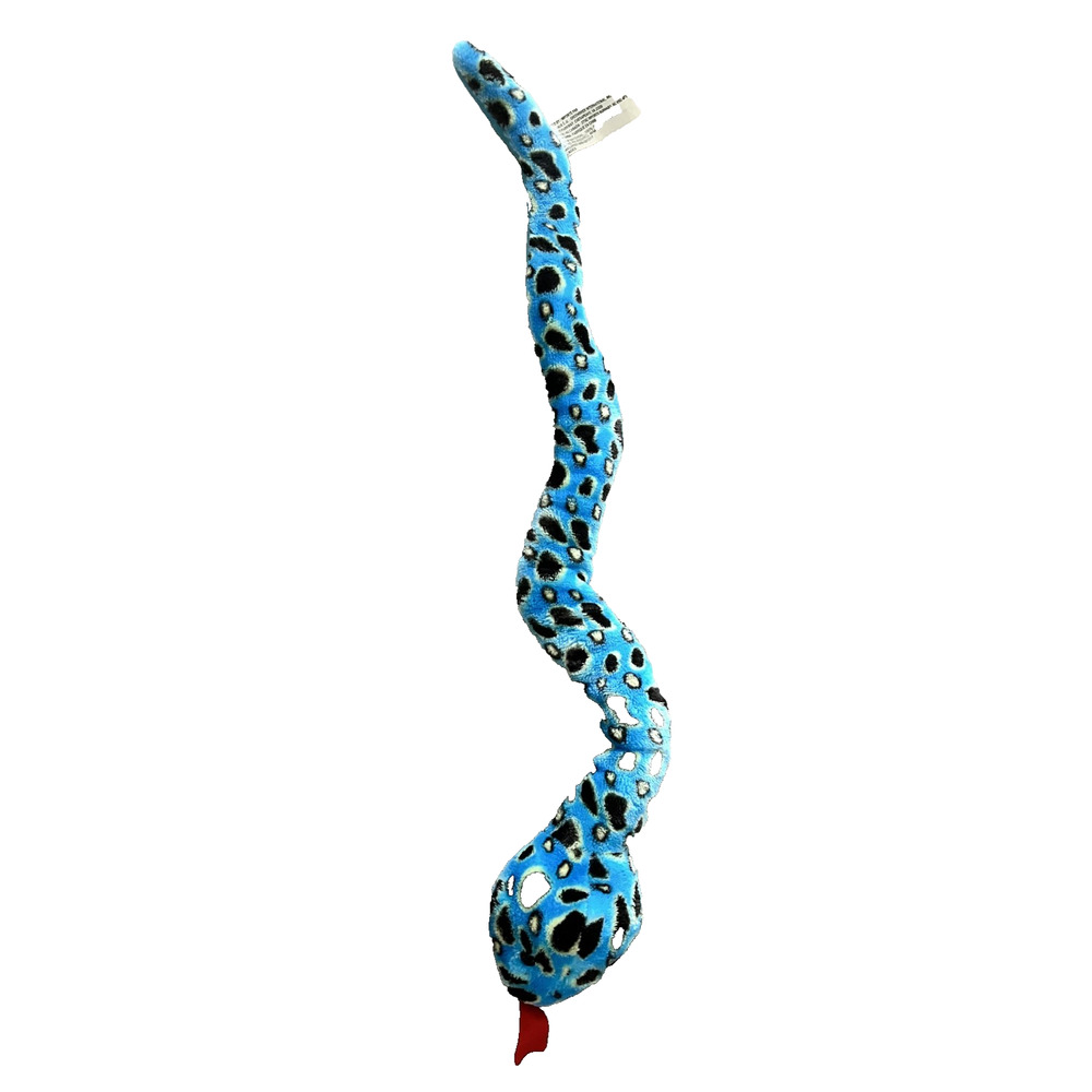 Children's Blue Black Spotted Snake Plushie Toy 24 Inch Length Polyester Stuffed